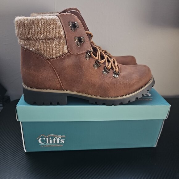 NEW Cliffs by White Mountain Pathfield Women’s Ankle Boots Brown Size 10 - Picture 3 of 11